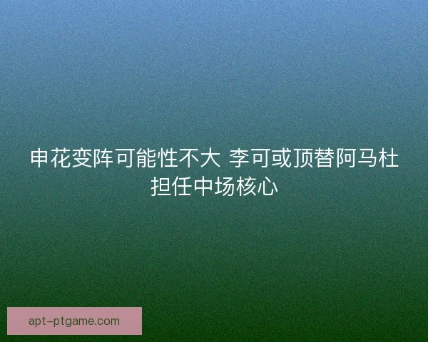申花变阵可能性不大 李可或顶替阿马杜担任中场核心